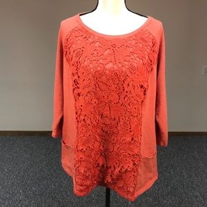 LOGO Lori Goldstein Lounge Stretch Blouse 1X